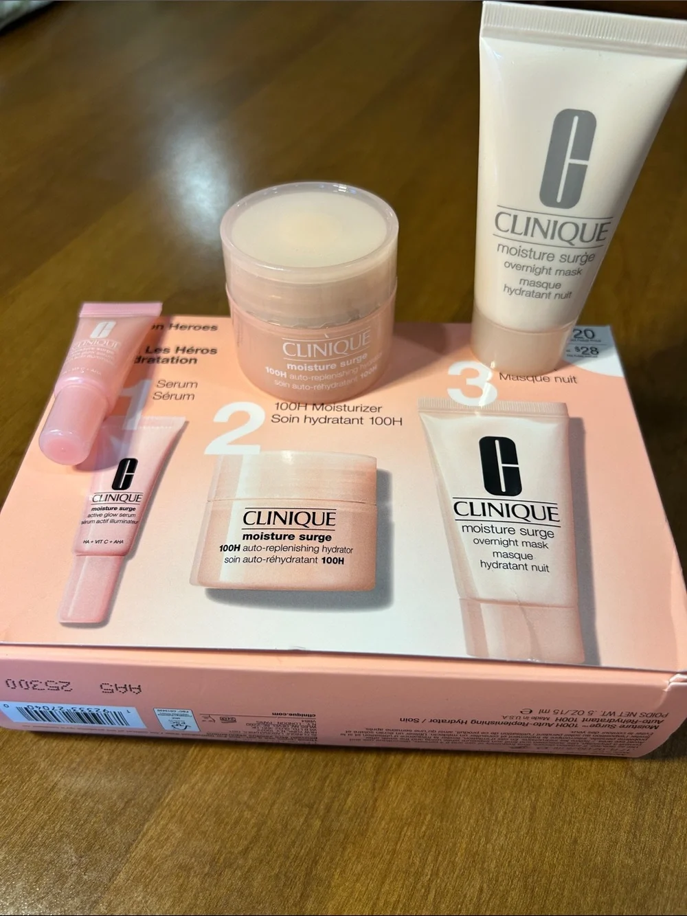Clinique Moisture Surge Hydration Trio - Pink and White Packaging